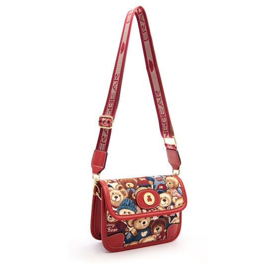 Women's Bear Attachment Fashion Trendy Simple Chain Crossbody Bags