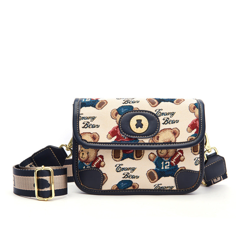 Women's Bear Attachment Fashion Trendy Simple Chain Crossbody Bags