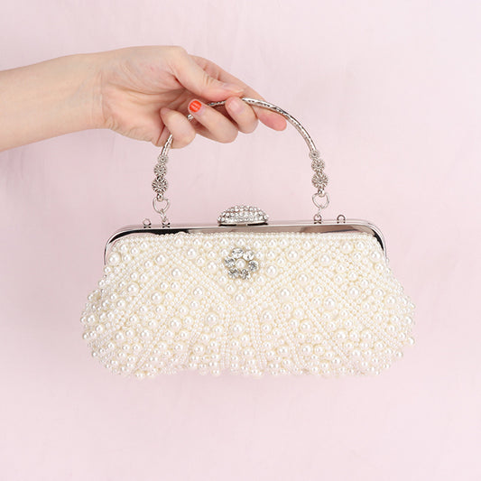 Versatile Pearl Dinner Clutch Handmade Beaded Evening Bags