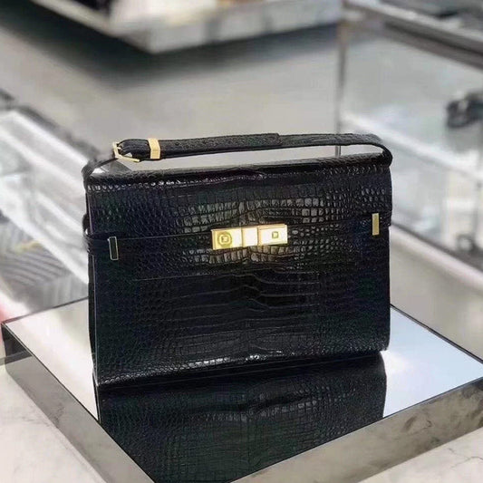 Women's Trendy Manhattan Crocodile Pattern Baguette Kelly Crossbody Bags