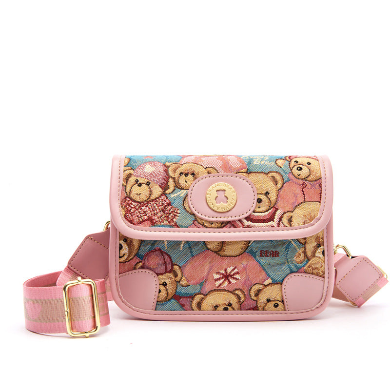 Women's Bear Attachment Fashion Trendy Simple Chain Crossbody Bags