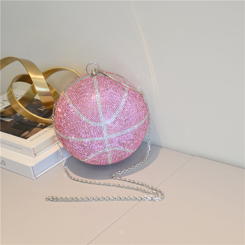 Women's Personalized Plastic Diamond Spherical Rhinestone Basketball Dinner Evening Bags