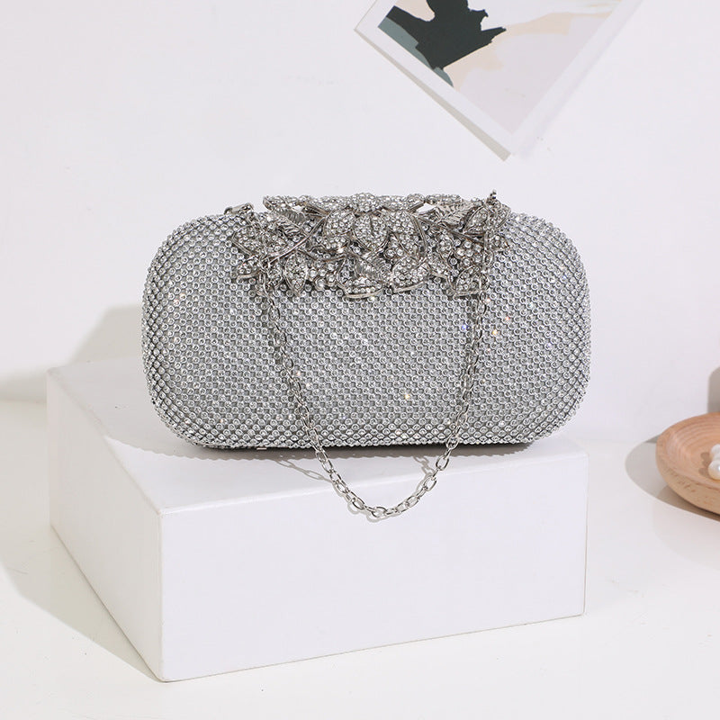 Dinner Leaf-shaped Flowers Diamond Clutch Fashion Personalized Evening Bags