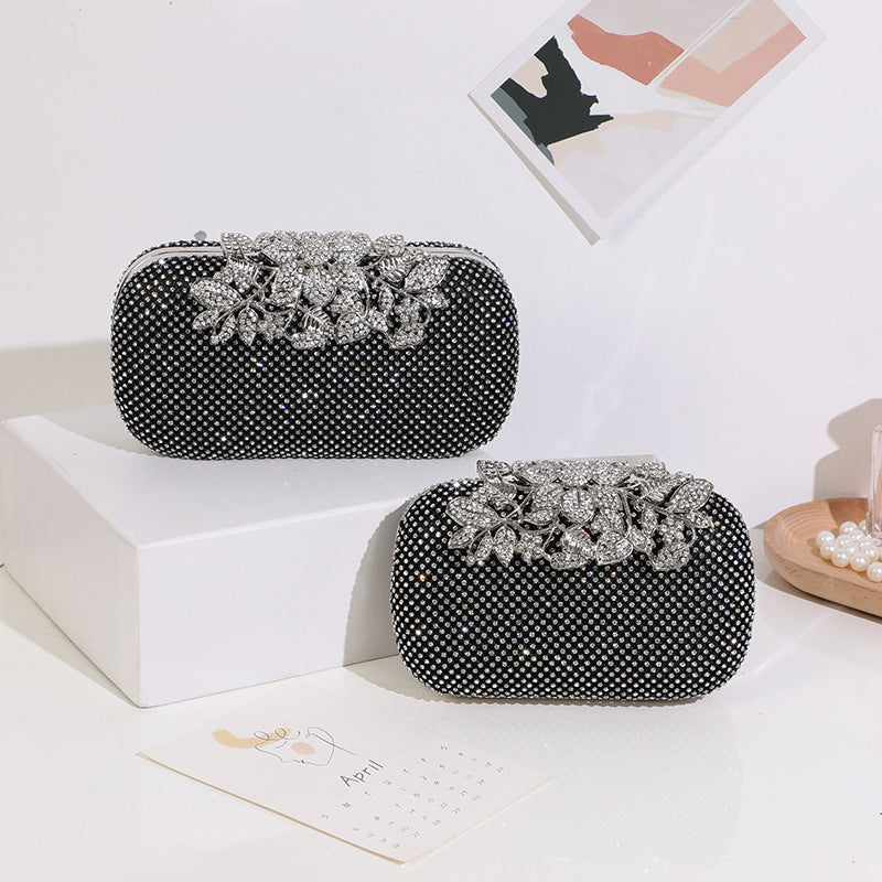 Dinner Leaf-shaped Flowers Diamond Clutch Fashion Personalized Evening Bags