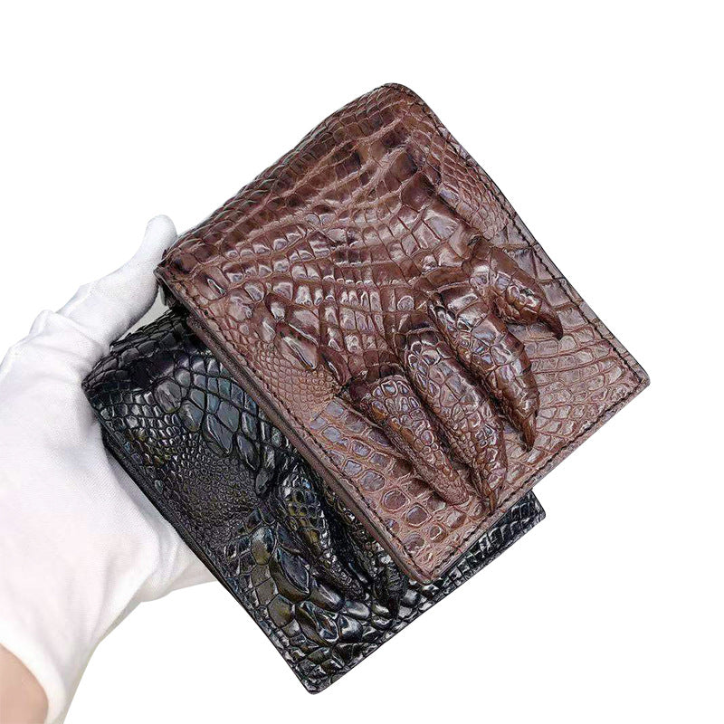 Men's Crocodile Leather Business Short Multiple Slots Men's Wallets