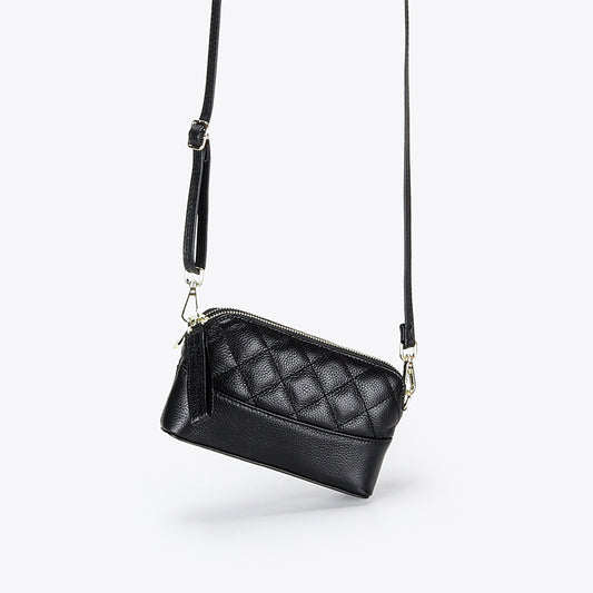Women's Soft Leather Fashion Diamond Quilted Stray Bags
