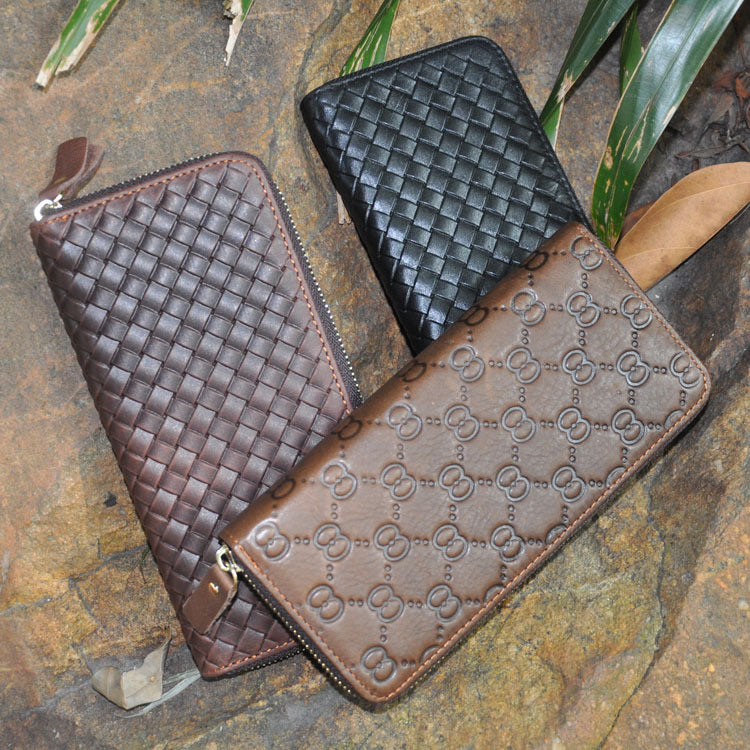 Men's Leather Long Circumference Zipper Vintage Crazy Horse Hand-held Men's Wallets