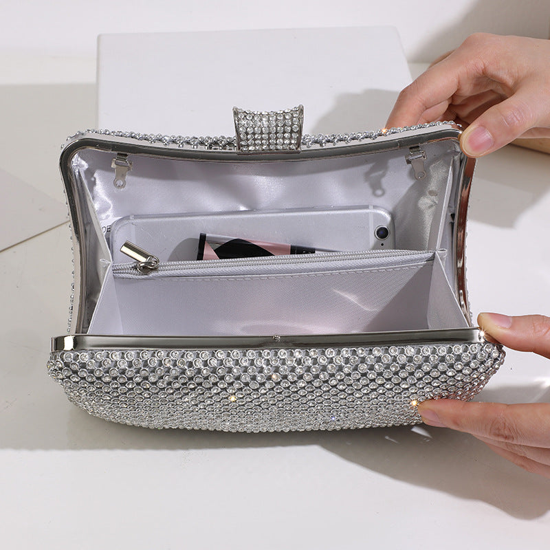 Women's Clutch Double-sided Diamond Fashion Dinner Soft Evening Bags