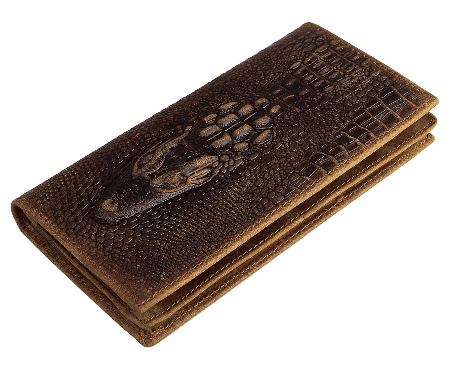 Crocodile Pattern Skull Genuine Leather Vintage Crazy Men's Wallets