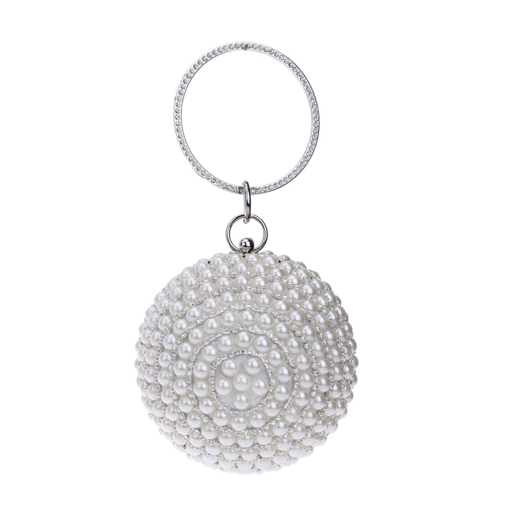 Women's Pearl Dinner Round Banquet Dress Evening Bags