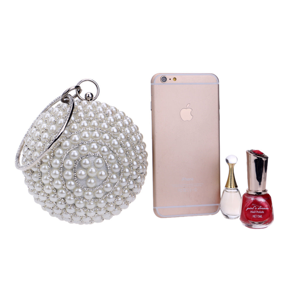 Women's Pearl Dinner Round Banquet Dress Evening Bags