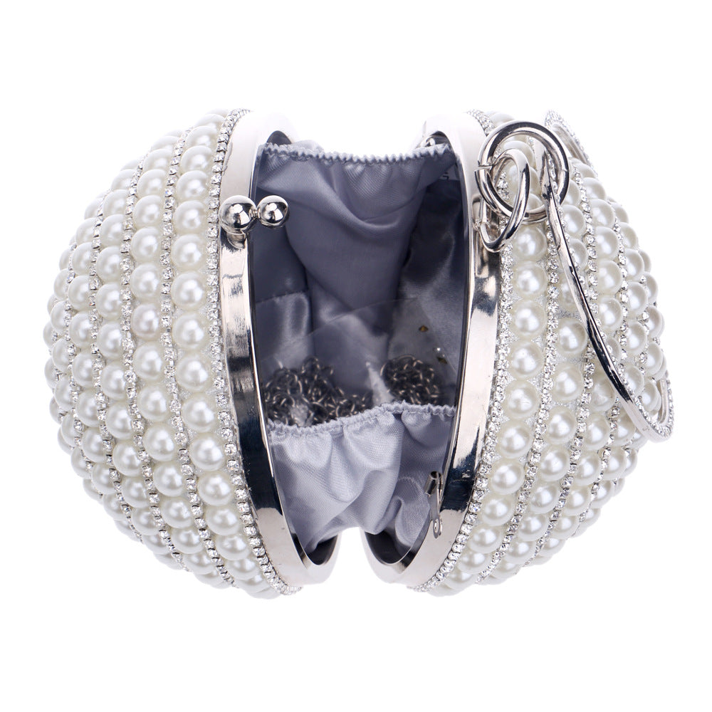 Women's Pearl Dinner Round Banquet Dress Evening Bags