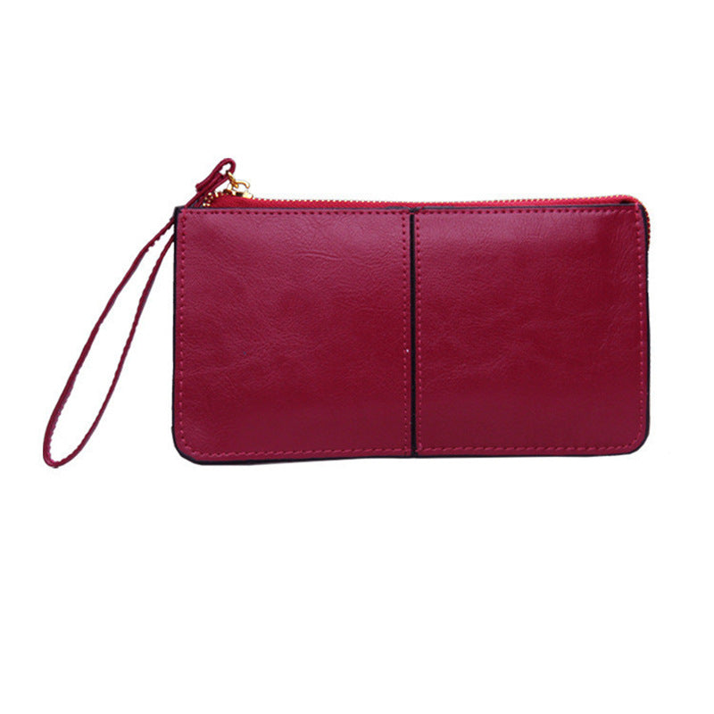 Long Zipper Genuine Leather Hand-held Fashion Ladies Wallets