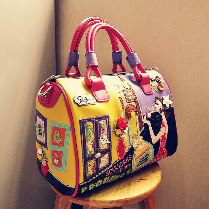 Women's Stylish Portable Zipper Creative Boston Shoulder Bags