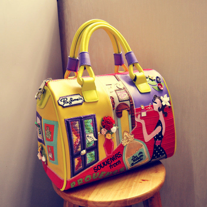 Women's Stylish Portable Zipper Creative Boston Shoulder Bags