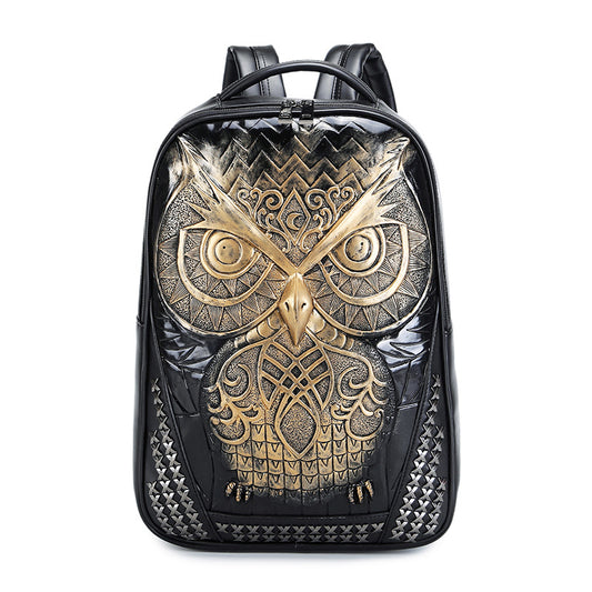 Women's Fashion Owl Animal Head Computer Book Sports Backpacks
