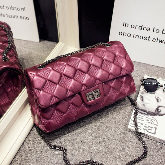 Women's Trendy Fashion Diamond Pattern Chain Versatile Shoulder Bags