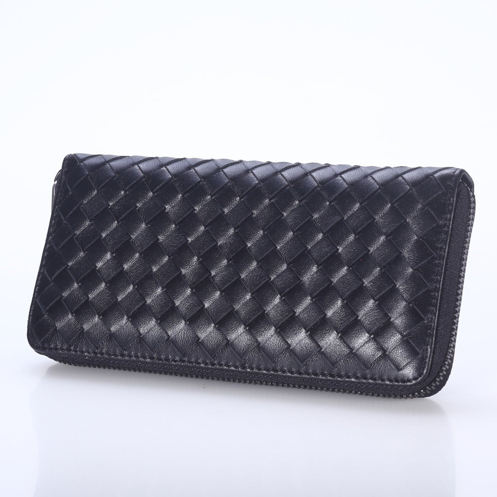 Women's Clutch Sheepskin Woven Handmade Zipper Korean Bags