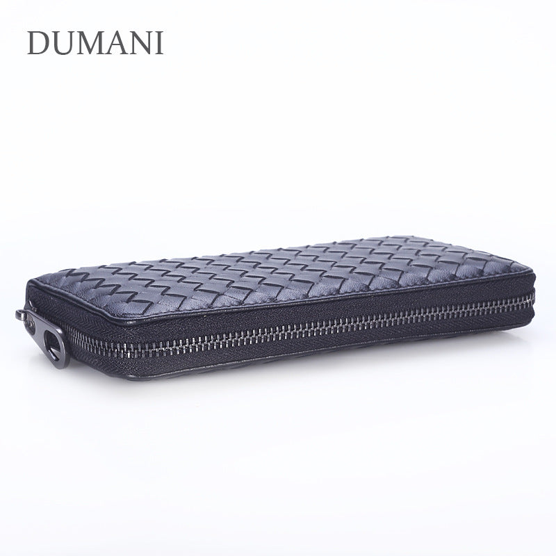 Women's Clutch Sheepskin Woven Handmade Zipper Korean Bags