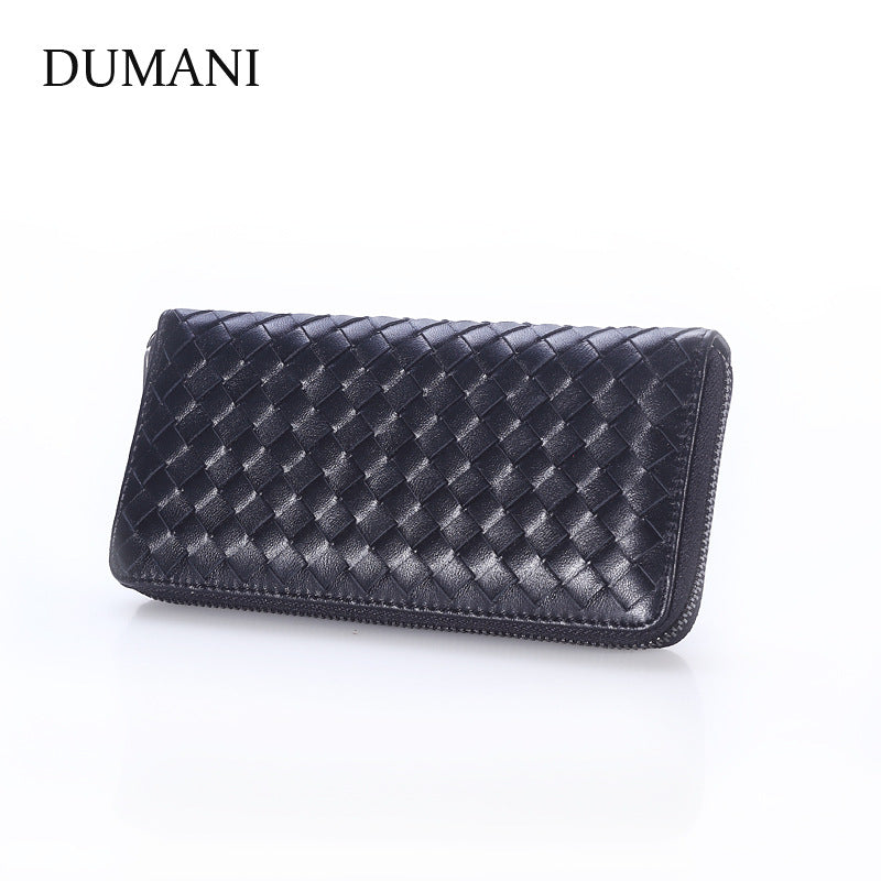 Women's Clutch Sheepskin Woven Handmade Zipper Korean Bags