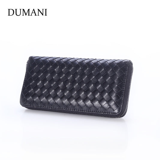 Women's Clutch Sheepskin Woven Handmade Zipper Korean Bags