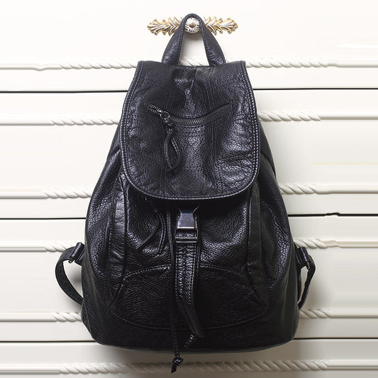 Women's Embroidered Fashion Preppy Style Big Washed Backpacks