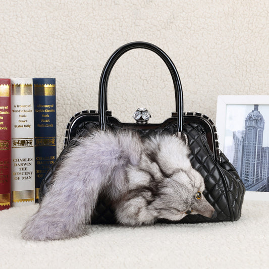 Women's Fur Korean Style Diamond Rhinestone Clip Bags
