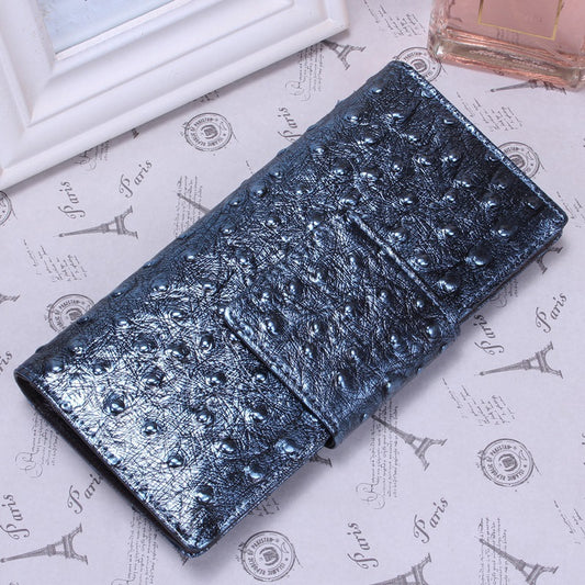 Women's Korean Genuine Leather Crocodile Pattern Snake Mid-length Ladies Wallets