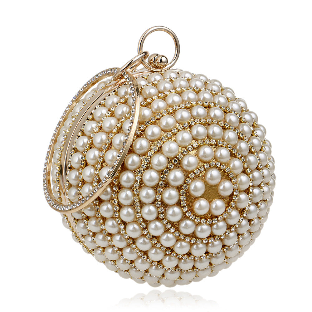 Women's Pearl Dinner Round Banquet Dress Evening Bags
