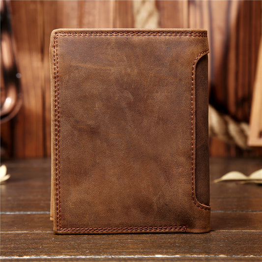 Men's Crazy Horse Tide Head Layer Cowhide Ladies Wallets