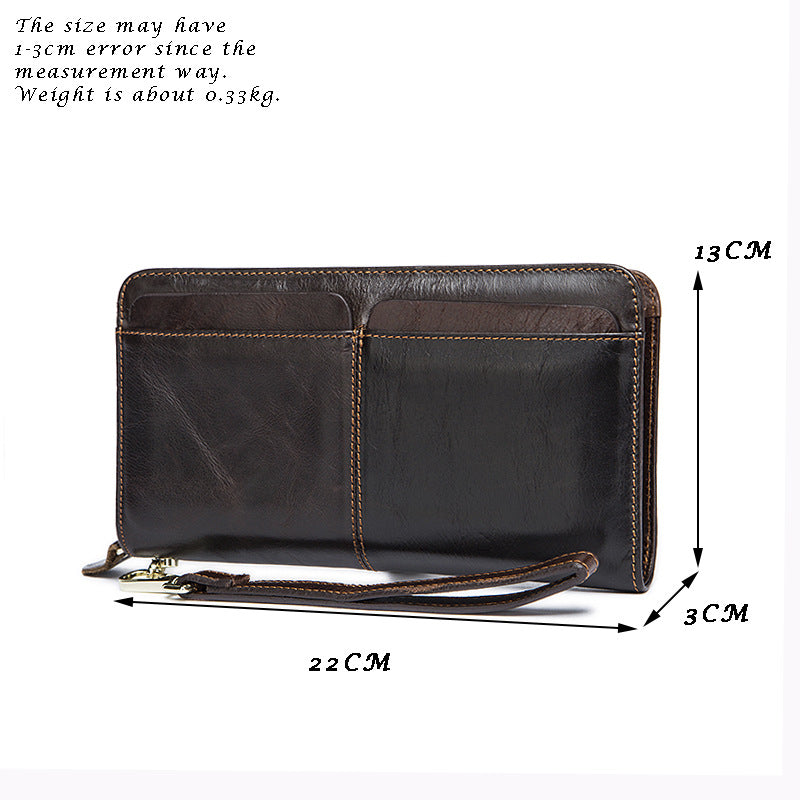 Men's Business Double Pocket Long Multiple Slots Men's Handbags