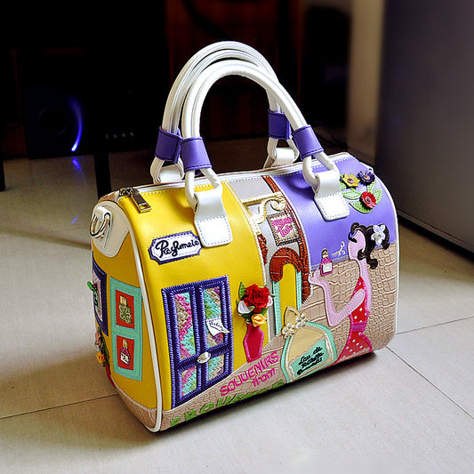 Women's Stylish Portable Zipper Creative Boston Shoulder Bags