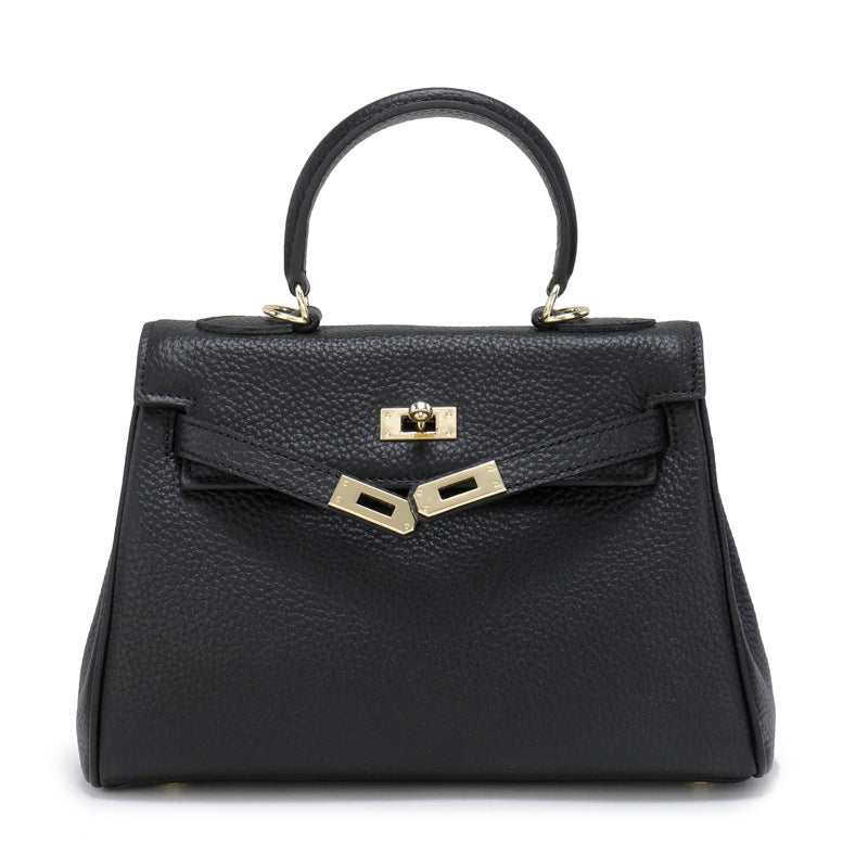 Women's Top Layer Cowhide Leather Kelly Shoulder Bags