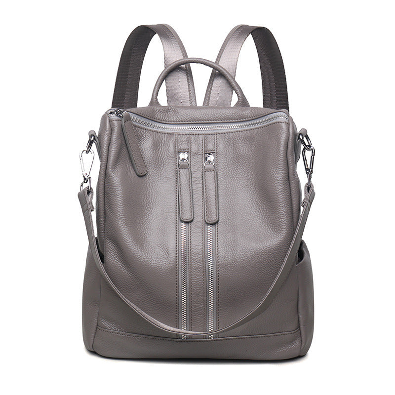 Women's Leather Oxford Woven Large Capacity Korean Backpacks