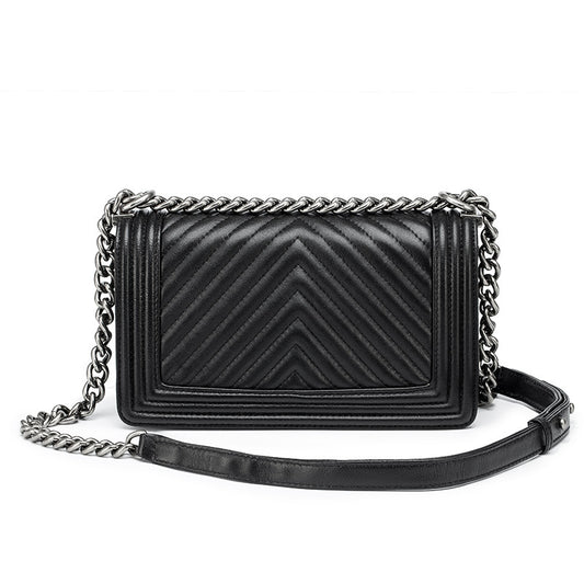Women's Hot Mom Authentic Leather Sheepskin Embroidered Shoulder Bags