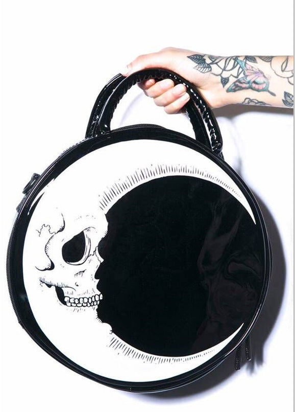 Style Dark Moon Skull Round Gothic Bags