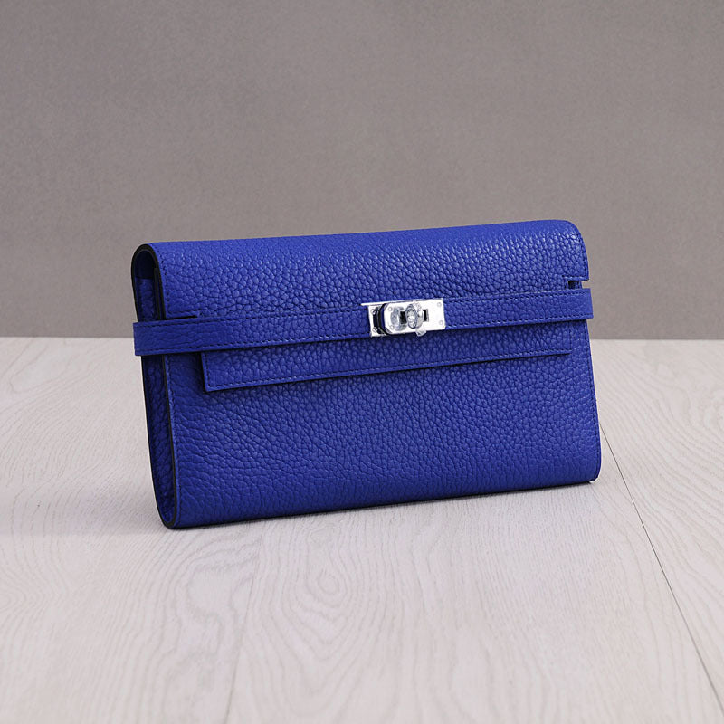Women's First Layer Cowhide Clutch Litchi Pattern Fashion Ladies Wallets
