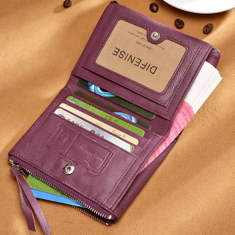 Women's Physical Store Short Sheepskin Zipper Cute Purses