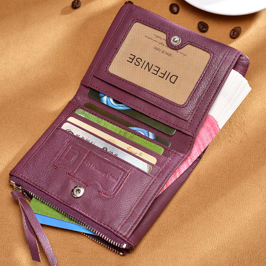 Women's Physical Store Short Sheepskin Zipper Cute Purses