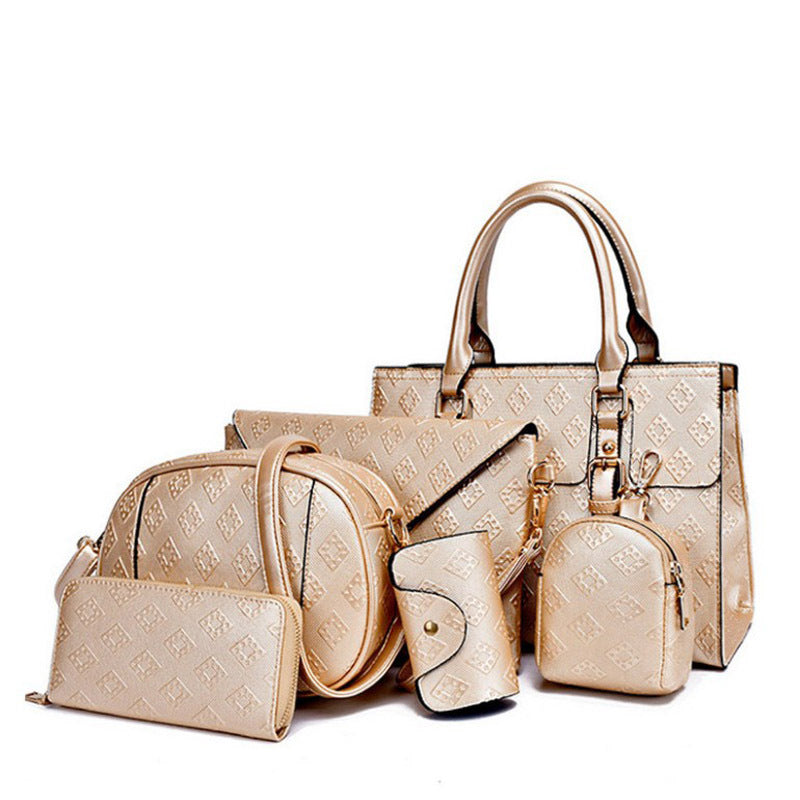 Women's Fashion Diamond Plaid Set Mother Handbags