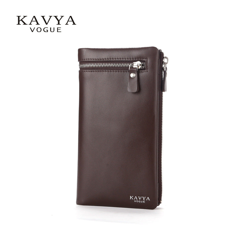 Men's Long Genuine Leather Zipper Full First Men's Wallets