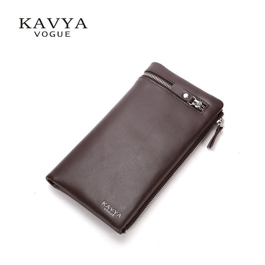Men's Long Genuine Leather Zipper Full First Men's Wallets