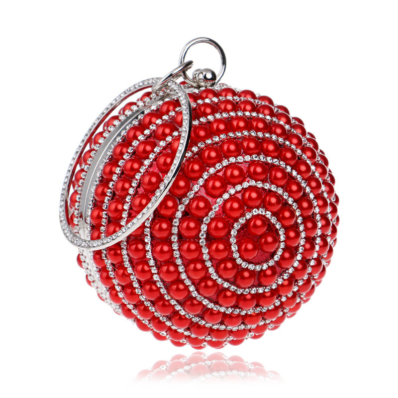 Women's Pearl Dinner Round Banquet Dress Evening Bags