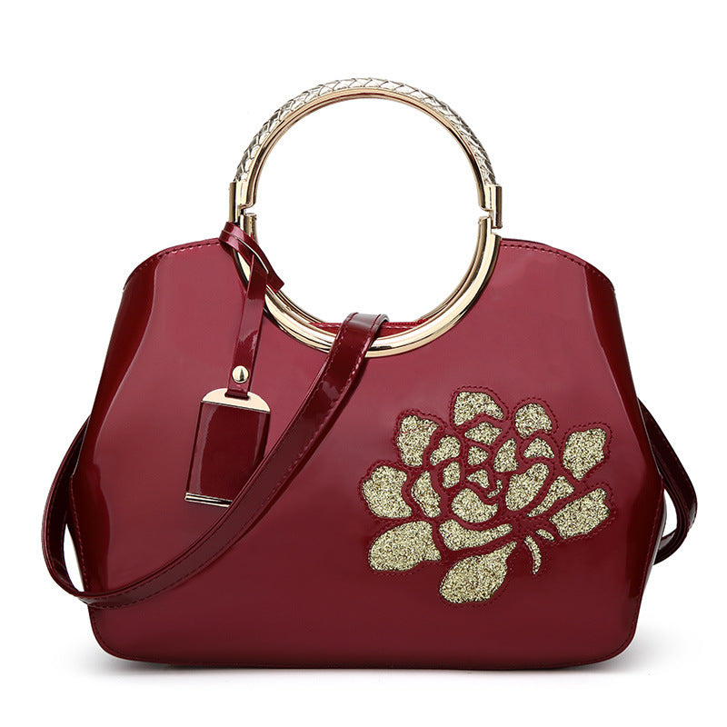 Women's Fashion Patent Leather Portable Glossy Shoulder Bags