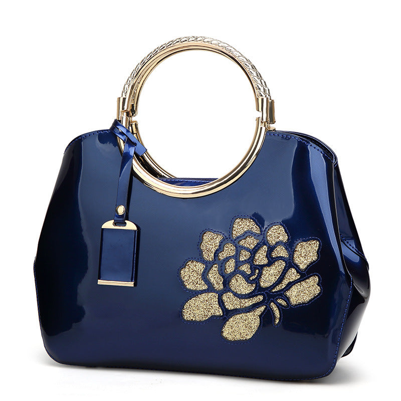 Women's Fashion Patent Leather Portable Glossy Shoulder Bags