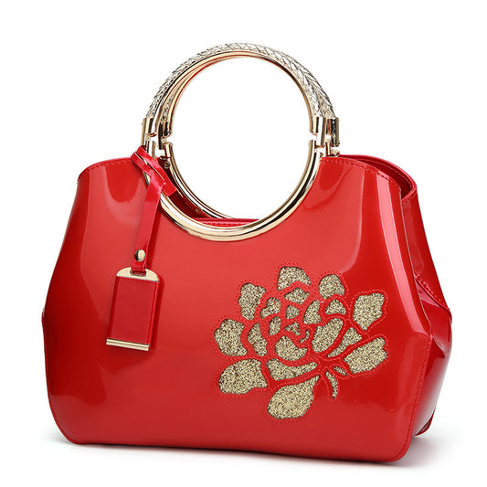Women's Fashion Patent Leather Portable Glossy Shoulder Bags