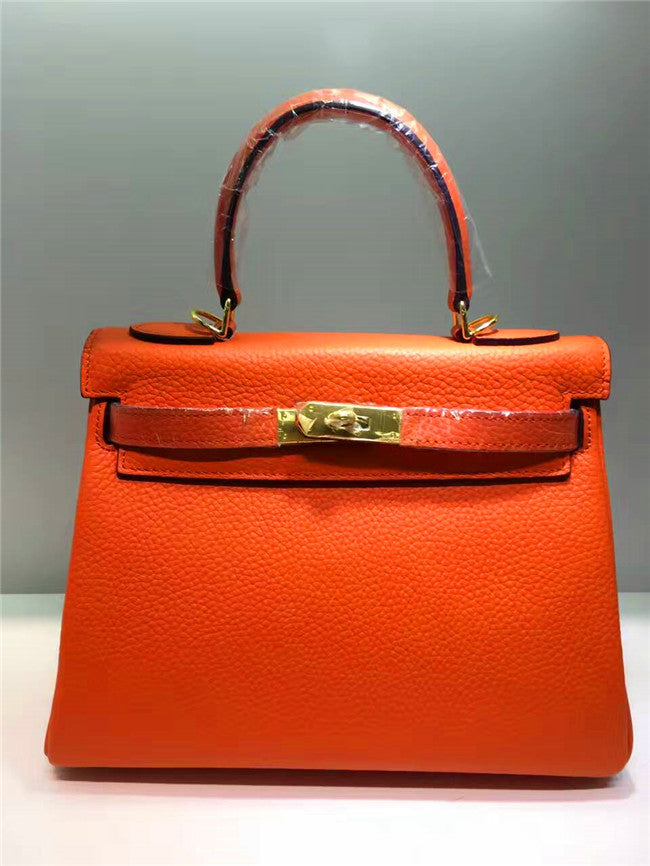 Kelly Layer Cowhide Lychee Pattern Fashion Crossbody Bags