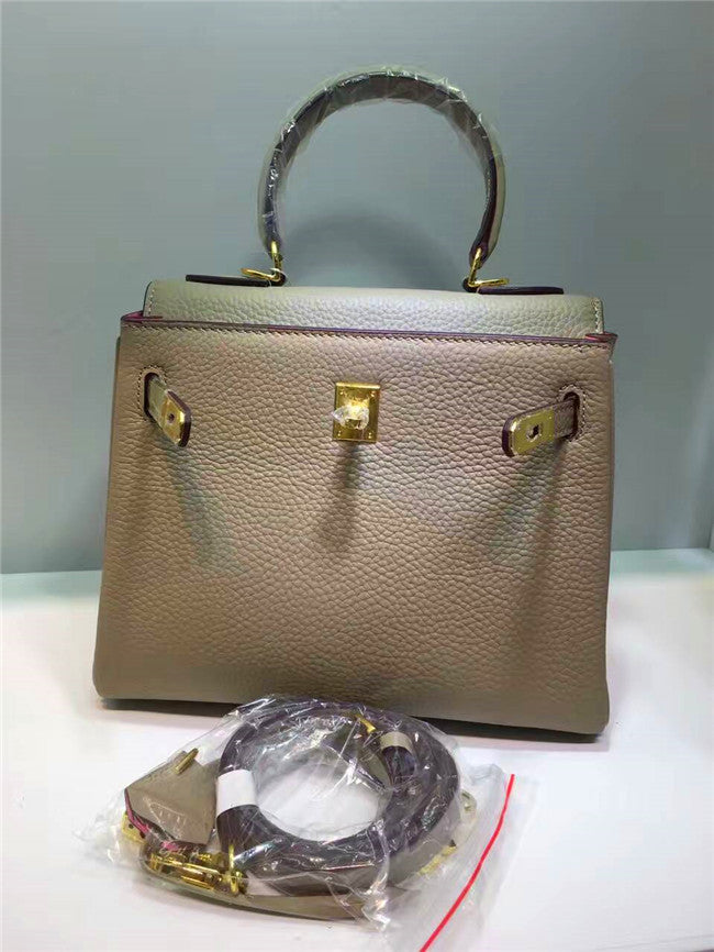 Kelly Layer Cowhide Lychee Pattern Fashion Crossbody Bags