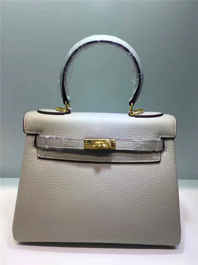Kelly Layer Cowhide Lychee Pattern Fashion Crossbody Bags