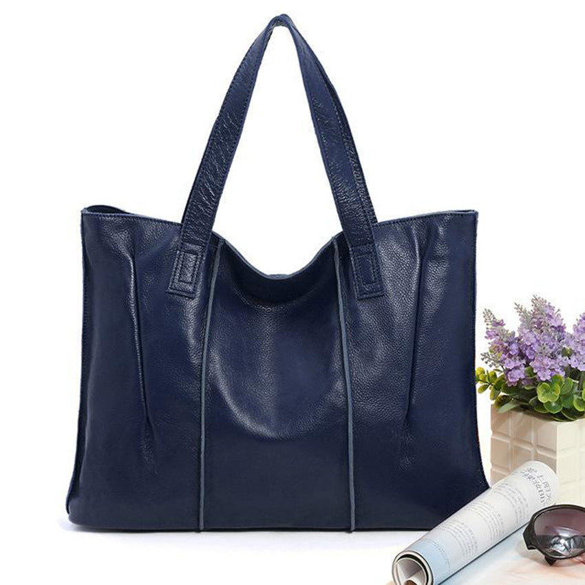 Women's Leather First Layer Cowhide Fashion Commuter Shoulder Bags